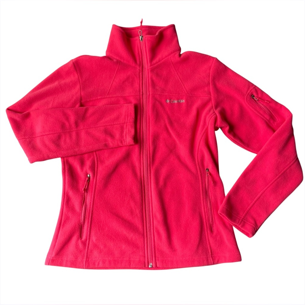 Columbia Full Zip Fleece Turtleneck Jacket Size M Zip Pockets